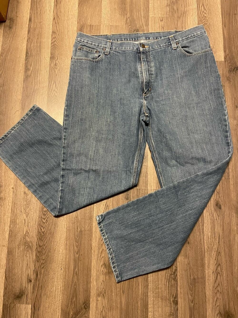 Carhartt Holter Jeans Mens 42x32 Blue Denim Relaxed Fit Workwear Pants 101483